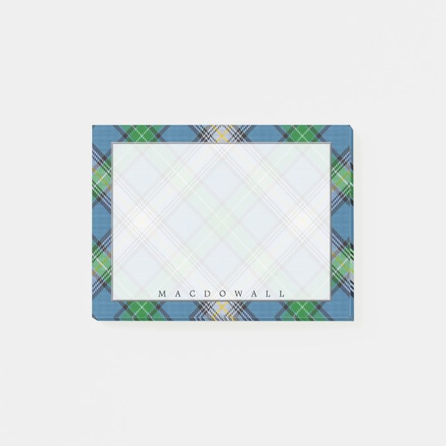 Regal Scottish Clan MacDowall Tartan Post-it Notes (Front)