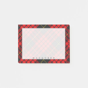 Regal Scottish Clan MacQueen Tartan Post-it Notes