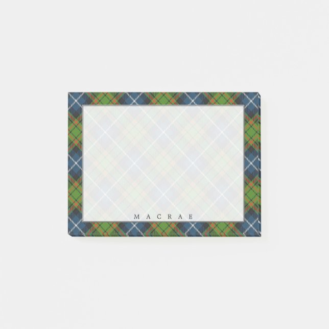 Regal Scottish Clan MacRae Tartan Post-it Notes (Front)