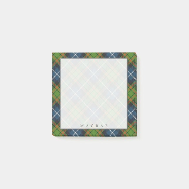 Regal Scottish Clan MacRae Tartan Post-it Notes (Front)