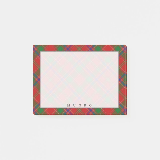 Regal Scottish Clan Munro Tartan Post-it Notes (Front)