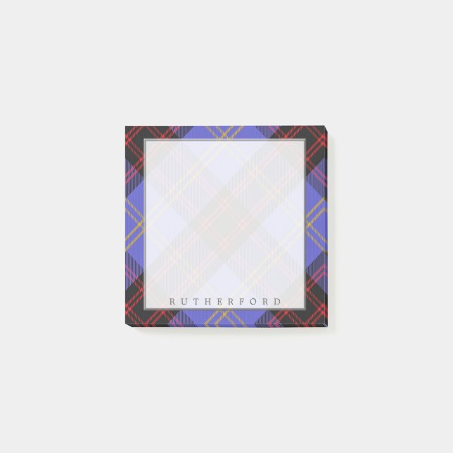 Regal Scottish Clan Rutherford Tartan Post-it Notes (Front)