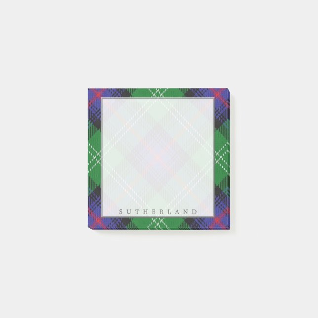 Regal Scottish Clan Sutherland Tartan Post-it Notes (Front)