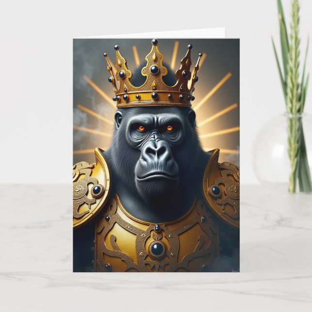 Regal Simian Birthday Card (Front)