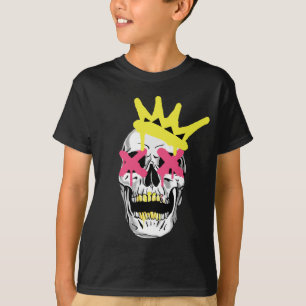 Regal Skull: Pink X-Eyed Crowned Art T-Shirt