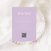 Regal Soft Lavender | Wedding Details QR Code