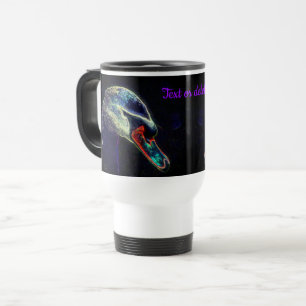 Regal Swan Abstract Art Personalised  Travel Mug