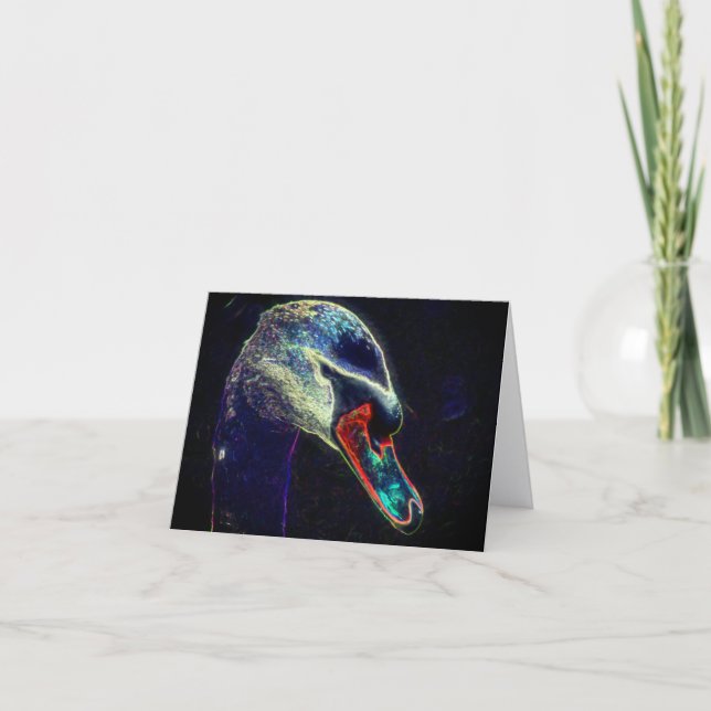 Regal Swan Abstract Nature Art  Note Card (Front)