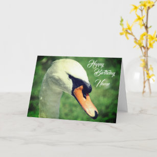 Regal Swan Nature Personalised Birthday  Card