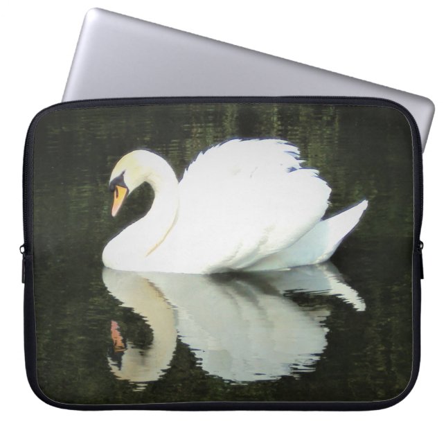 Regal Swan Reflection Laptop Sleeve (Front)