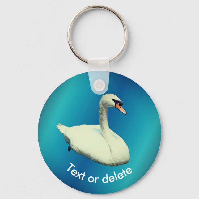 Regal Swan Wildlife Animal Personalized Key Ring (Front)