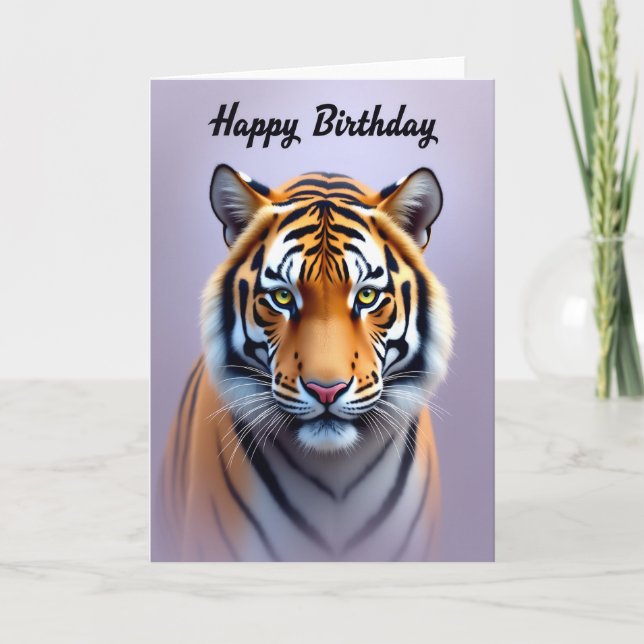 Regal Tiger Birthday Card (Front)