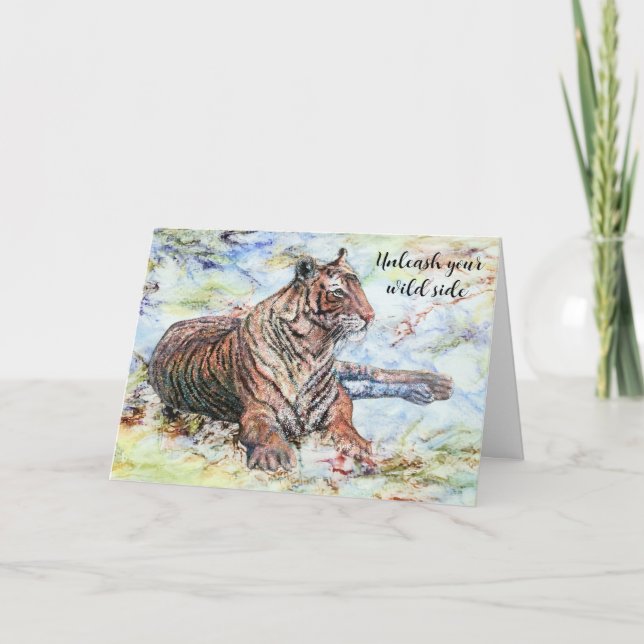 Regal Tiger Colourful Swirls Retirement Card (Front)