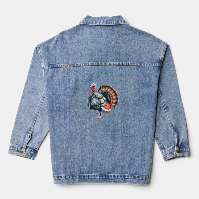 Regal Turkey Display Art Classic T-Shirt Denim Jacket (Back)