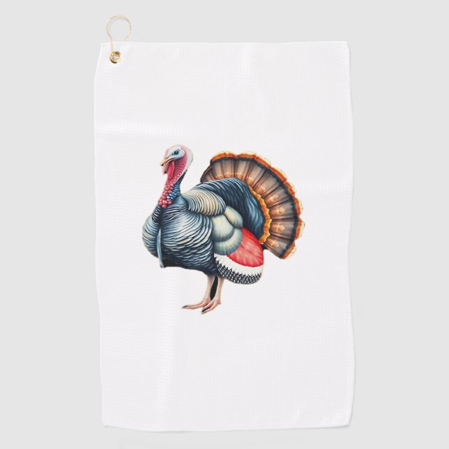 Regal Turkey Display Art Classic T-Shirt Golf Towel (Front)