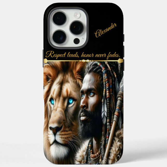 Regal warrior with lion companion.  Case-Mate iPhone case (Back)