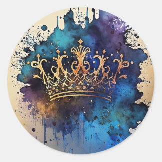 Regal Watercolor Crown Seal Sticker 