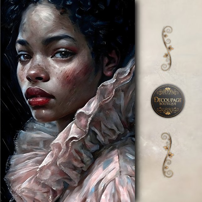 Regal Woman In Ruffled Gown Decoupage Tissue Paper (Regal Woman in Ruffle Gown Decoupage Tissue Paper)