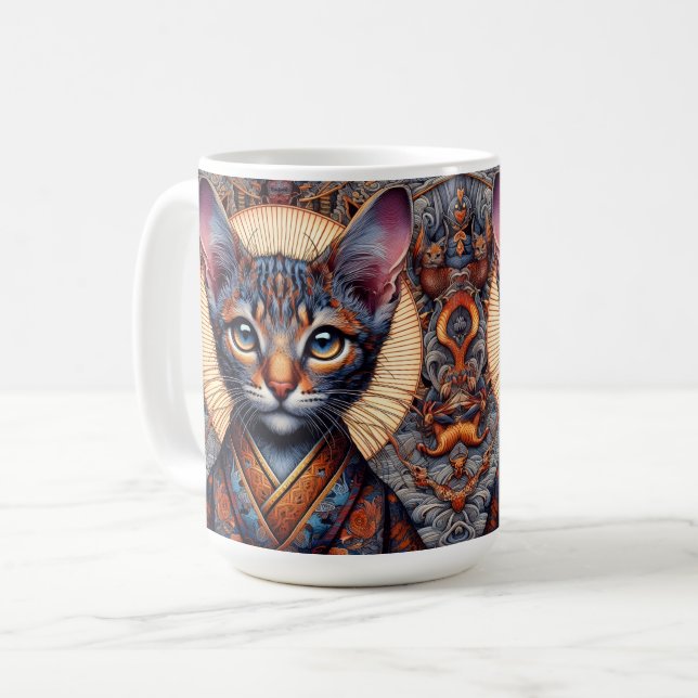 Regale Mythic Ornate fantasy Feline Coffee Mug (Front Left)