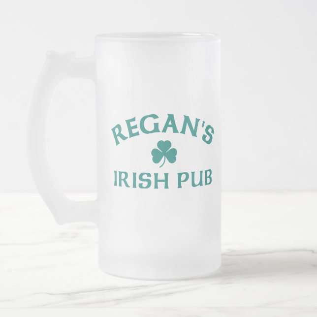 Regan's Irish Pub  Frosted Glass Beer Mug (Left)