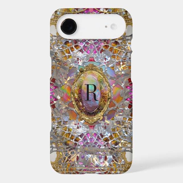 Regardez dans kaléidoscope Elegant Girly Monogram Case-Mate iPhone Case (Back)