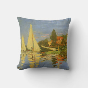 Regatta at Argenteuil by Claude Monet Cushion
