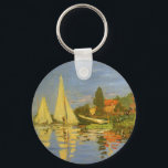 Regatta at Argenteuil by Claude Monet Key Ring<br><div class="desc">Regatta at Argenteuil (1872) by Claude Monet is a vintage impressionism fine art nautical painting. You can see the reflection of the sailboats in the lake water. A maritime seascape with a yacht or boat race on a sunny summer season day. About the artist: Claude Monet (1840-1926) was a founder...</div>