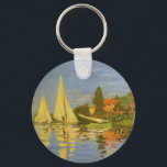 Regatta at Argenteuil by Claude Monet Key Ring<br><div class="desc">Regatta at Argenteuil (1872) by Claude Monet is a vintage impressionism fine art nautical painting. You can see the reflection of the sailboats in the lake water. A maritime seascape with a yacht or boat race on a sunny summer season day. About the artist: Claude Monet (1840-1926) was a founder...</div>