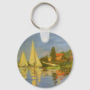 Regatta at Argenteuil by Claude Monet Key Ring