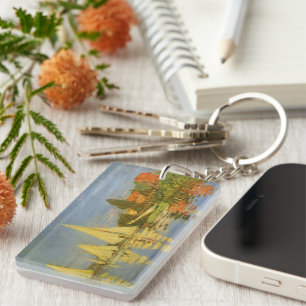 Regatta at Argenteuil by Claude Monet Key Ring
