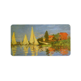 Regatta at Argenteuil by Claude Monet Label