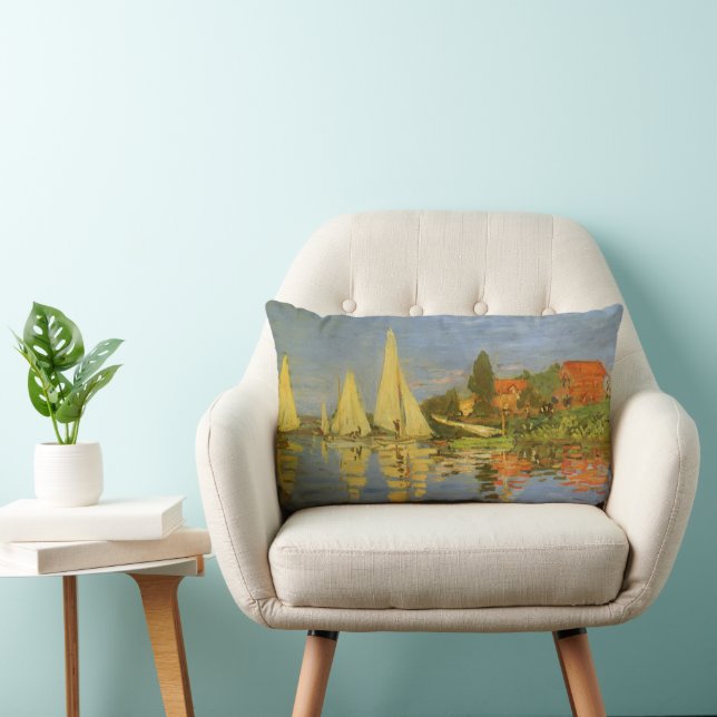 Regatta at Argenteuil by Claude Monet Lumbar Cushion (Chair)