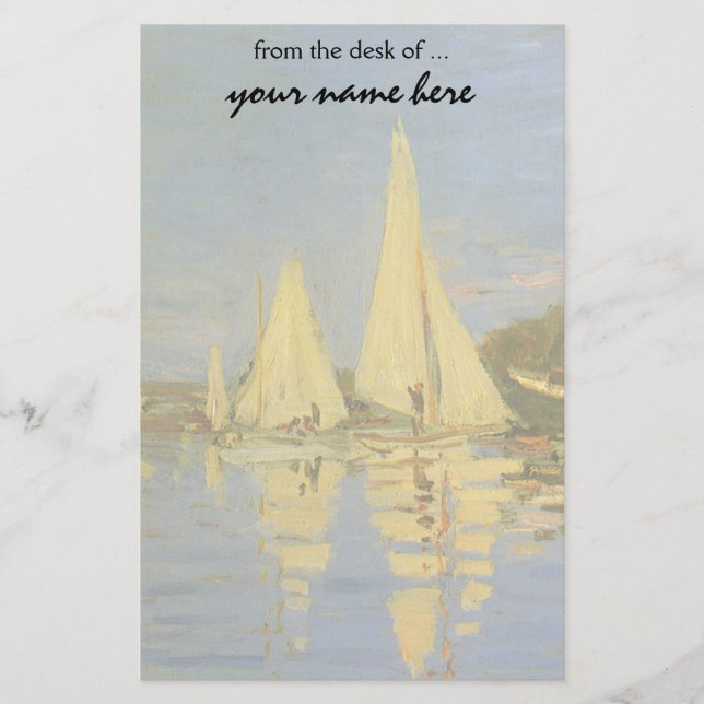 Regatta at Argenteuil by Claude Monet Stationery (Front)