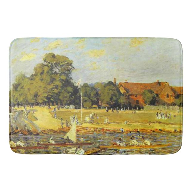 Regatta at Hampton Court Alfred Sisley Poster Bath Mat (Front)