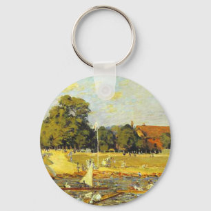 Regatta at Hampton Court Alfred Sisley Poster Key Ring