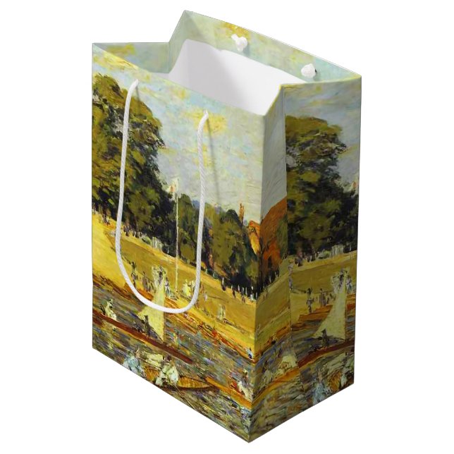 Regatta at Hampton Court Alfred Sisley Poster Medium Gift Bag (Front Angled)