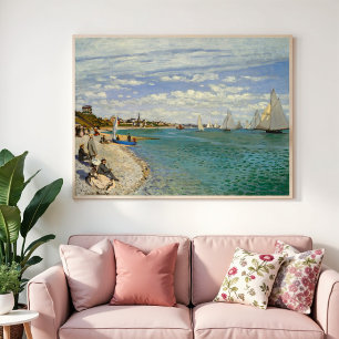 Regatta at Sainte-Adresse, Monet Fine Art Poster