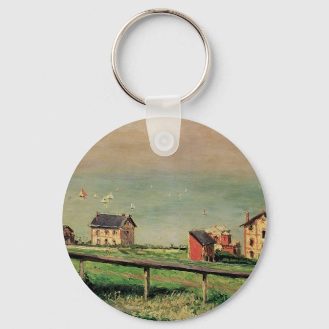 Regatta at Villerville by Gustave Caillebotte Key Ring (Front)