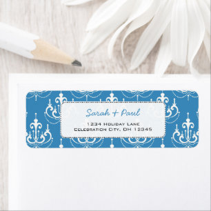 Regatta Blue Chandeliers  Return Address Label