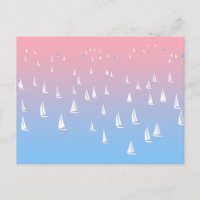 Regatta boats on the ocean postcard (Front)