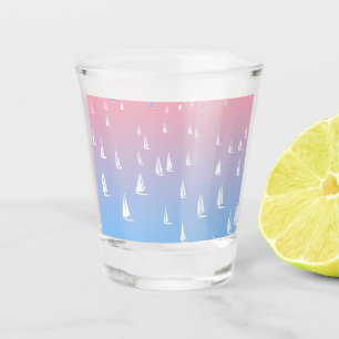 Regatta Boats on the Ocean  Shot Glass