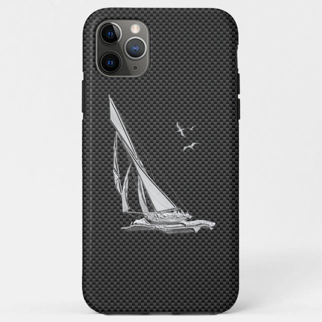 Regatta Sailboat on Carbon Fiber Style  Case-Mate iPhone Case (Back)