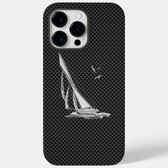 Regatta Sailboat on Carbon Fibre Style Case-Mate iPhone Case (Back)