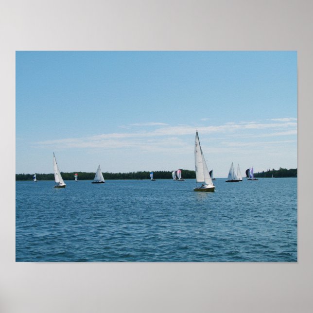 Regatta Sale Boat Scene Photo Wall Art (Front)