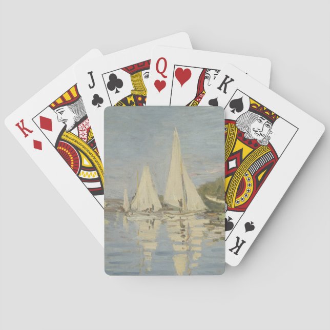 Regattas at Argenteuil, OIl Painting, Claude Monet Playing Cards (Back)