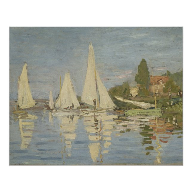 Regattas at Argenteuil, OIl Painting, Claude Monet Poster (Front)
