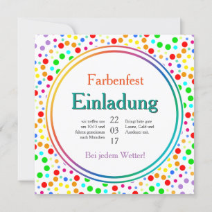 Regenbogen Einladung Invitation