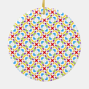 Regenbogen Muster Grafisch zweifach bedruckt Ceramic Tree Decoration