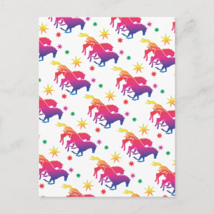 Regenbogen Pferde Postcard