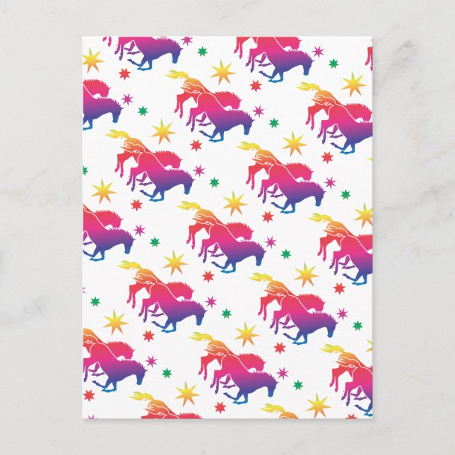 Regenbogen Pferde Postcard (Front)